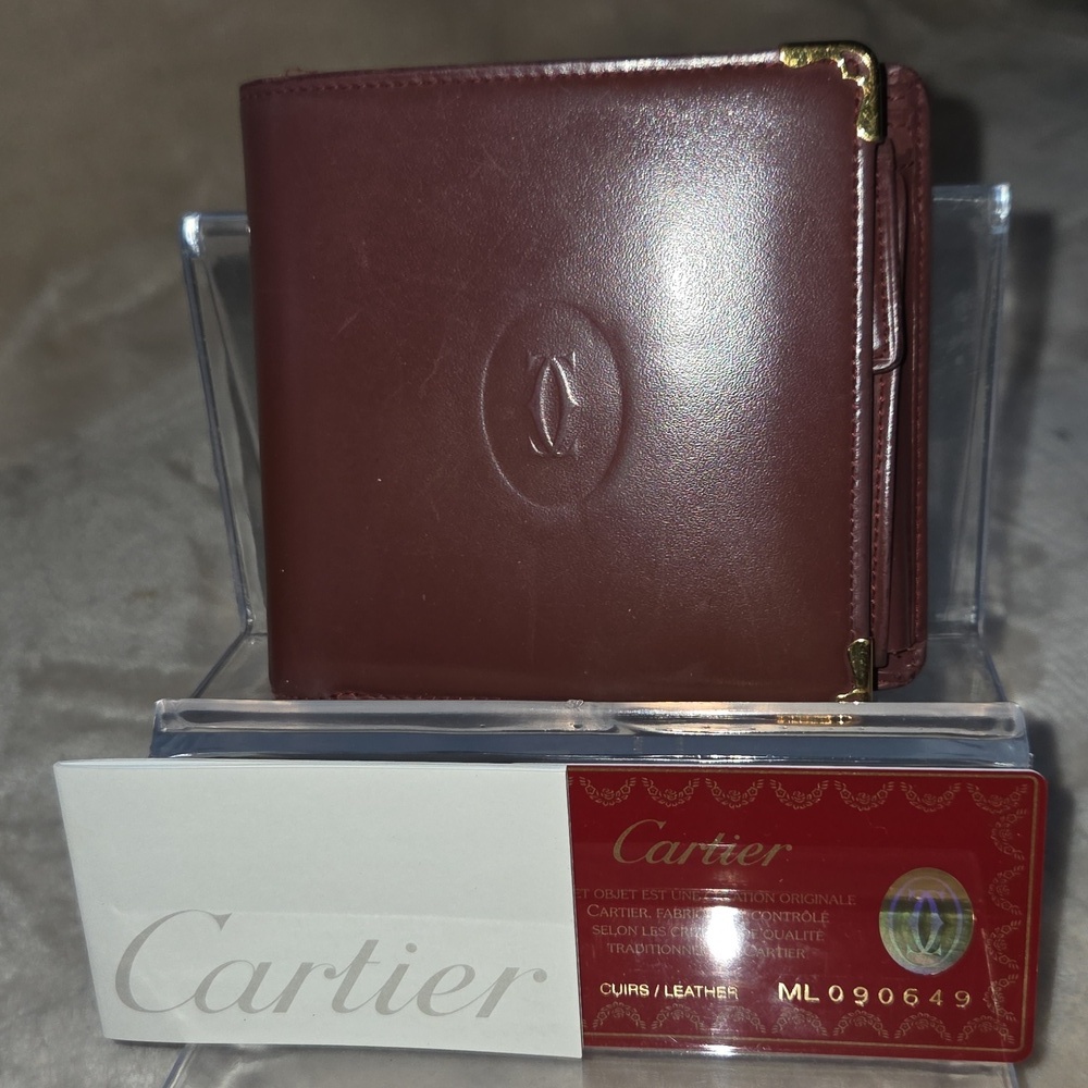 Cartier Burgundy Men's‎ Leather Wallet